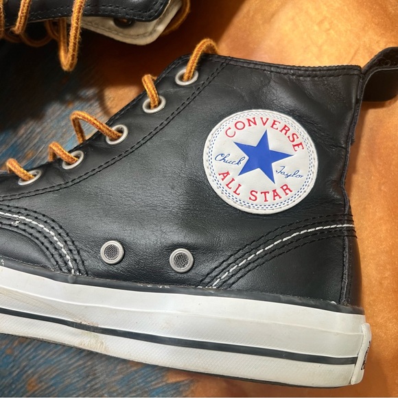 Converse Classic Hi Boots Moc Toe Black Leather High tops size 7 leather - Picture 9 of 14